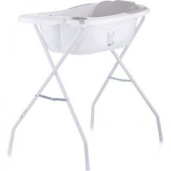Chipolino, Vela Babybadewanne mit Matte und Ständer 87cm Grau