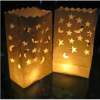 Linternas LED para velas de papel blanco