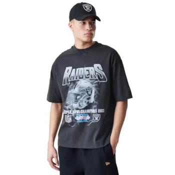 Men's Grey New Era NFL Las Vegas Raiders Short Sleeve Wash‑Boxed Tee