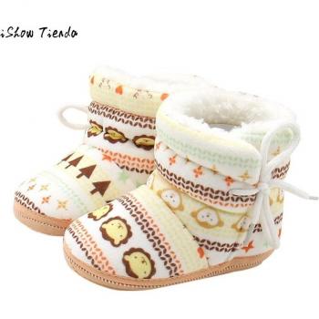 Botines de terciopelo para bebé niña con estampado
