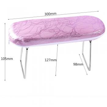 Oreiller de manucure, coussin de bureau lavable, rose et blanc, 1 pièce