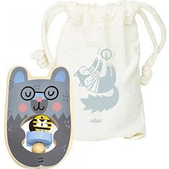 Hochet teddy gris 8 x 12 x 1,5 cm