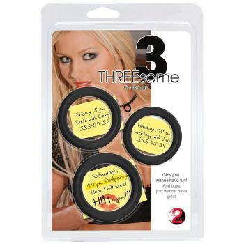 Three Some Cockring – Schwarzer Ring (Einzel)