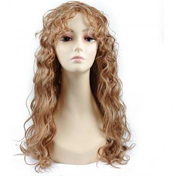 Peluca Rizada Dorada 18 Mujer – Afro Sintético de Color Marrón