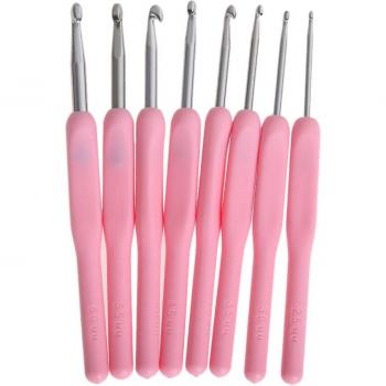 8Pcs/set Soft Plastic Handle Crochet Hooks