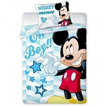 Housse de couette bébé Mickey Mouse 135 x 100 cm + taie 40 x 60 cm