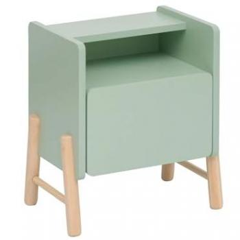Comodino “Green‑Blue Kids” 49×40×30 cm, MDF pino, cassetto e due ripiani