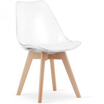 Sedia MARK Transparente, Gambe in Legno