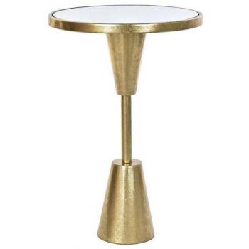Table d'appoint miroir en métal doré 40,5 x 40,5 x 60 cm
