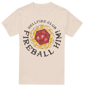 Netflix Hellfire Club Fireball Him T‑Shirt – Cream 2XL
