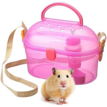 Jaula de viaje para chinchillas y hámsters con botella de agua
