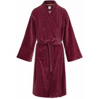 PIP STUDIO Damen Morgenmantel Naomi Velvet Little Sumo Stripe Beere Größe XS