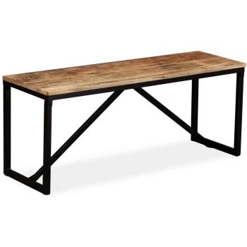 Banc Kinza 110 cm, design industriel en manguier et acier noir