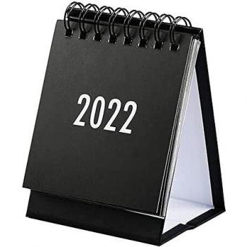 Black Double Ring Desk Calendar 2022