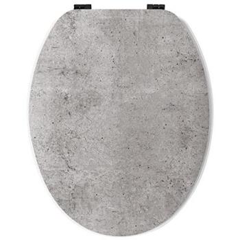 Abattant WC en MDF Réel Gris avec Charnières Métalliques