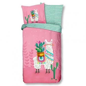 Good morning Bettwäsche Renforcé Kids 135x200 cm 80x80 cm Lalama 6935.70.08 Pink, Baumwolle, 2 teilig, Bettbezug Kopfkissenbezug Set kuschelig weich hochwertig