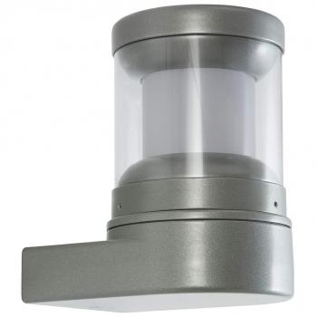 LED‑Wandleuchte Silber – 23 W, E27, IP65, Aluminium‑Druckguss, Polycarbonat