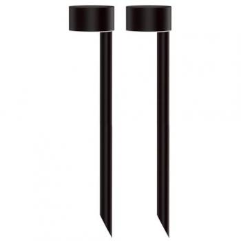 Balises solaires FORTY à piquer en acier noir H30cm