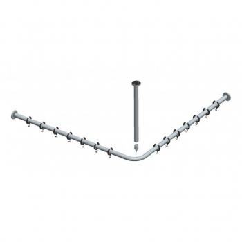 Tringle de douche Keuco Plan 90 x 90 cm aluminium anodisé