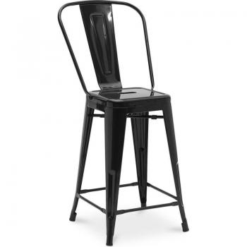 Stylix 60 cm Industrial Bar Stool (Backrest) – PrivateFloor