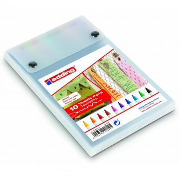 Stylo Textile Edding 4600 – Boîte de Décoration Tissu 10 Couleurs