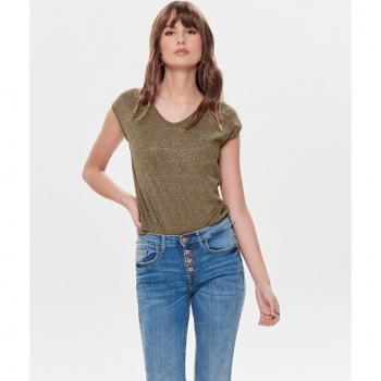 ONLY T-Shirt Silvery 15136069 Grün Loose Fit XS Damen