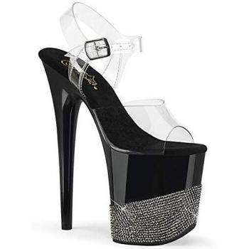 Pleaser FLAMINGO-808-3 CLR/Blk-Pewter RS UK 7