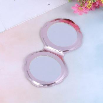 2-Face Pocket Mirror with PU Leather Cover for Makeup