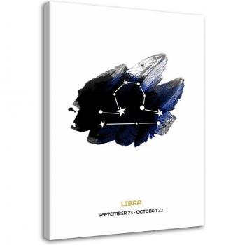 White & Black Libra Zodiac Painting