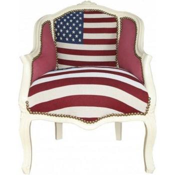 Eleganter Barock Sessel mit USA-Motiv