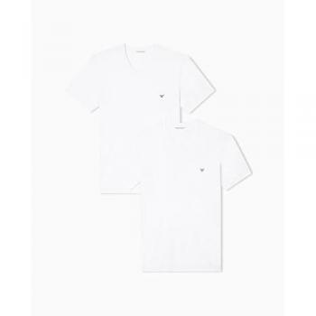 T-shirt Emporio Armani 2-PACK Col en V Blanc