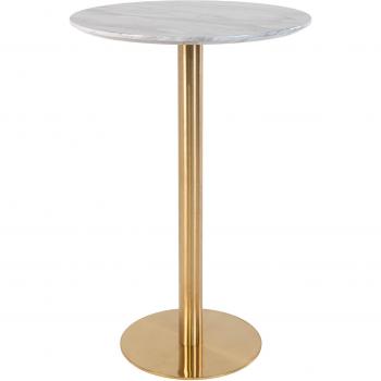 Table de bar aspect marbre et base laiton House Nordic Bolzano