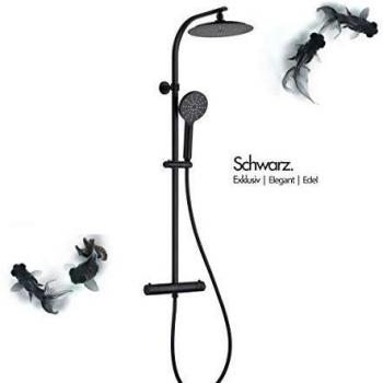 Black Matte Overhead Shower Set Madura Fresh