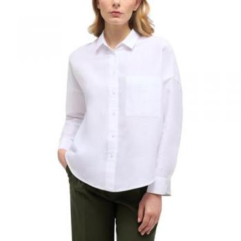 Eterna Langarm Hemdbluse in Weiß, Größe 46, Oversize Fit