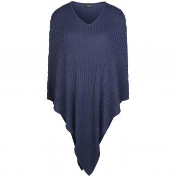 MIAMODA Damen‑Poncho 56/58 – Trendiger Zopfstrick