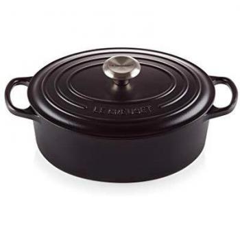 Le Creuset Signature Enamelled Cast Iron Oval Casserole Dish, 27 cm, 4.1 Litre, Satin Black