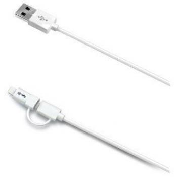 Celly USBML cavo USB 1 m A Micro-USB B/Lightning Bianco