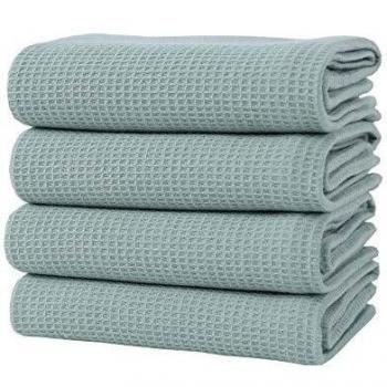 RAYKER Vintage Design Kitchen Towels, 100% Cotton, 4 Pack, 45x65cm