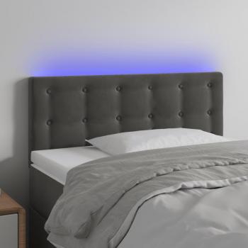 Dark Grey LED Velvet Headboard 100x5x78/88 cm VidaXL