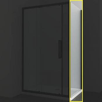 Box Doccia Angolare Scorrevole in Cristallo Temprato Nero 6 mm 87-89xh195 cm
