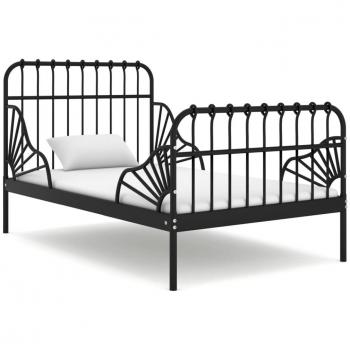 Estructura de Dormitorio Extensible Negra 80x130/200 cm
