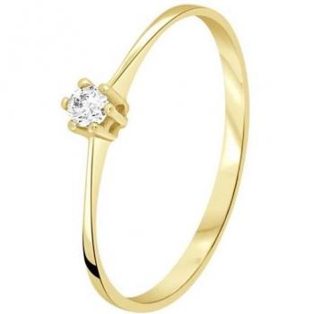 Anello con Zirconio in Oro Giallo