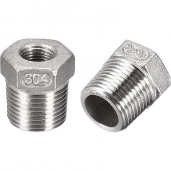 Adaptador Tubo Acero Inoxidable 3/8 Macho a 1/8 Hembra, Paquete de 2