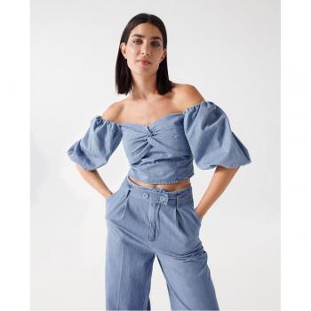 Blusa Salsa Jeans Manga Corta Lightdenim