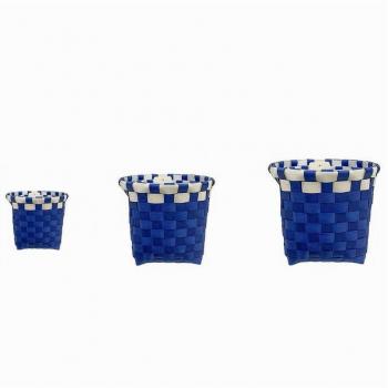 Cestas de Tela para Organizar Baño en Gris y Blanco