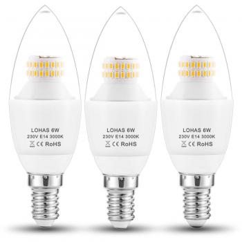 LohaLite 6W E14 LED Candle Pack (3‑piece)