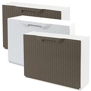 Pack de 3 Zapateros en Polipropileno Blanco y Marrón con Acabado Rattan