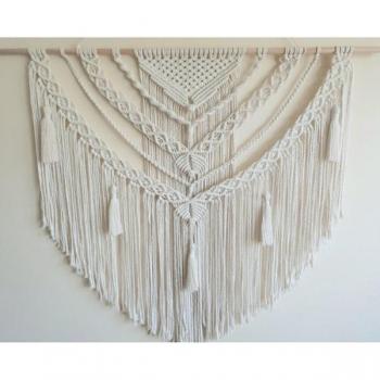 Tapiz bohemio de macramé, tejido a mano, decoración de pared para el hogar, 70x90cm