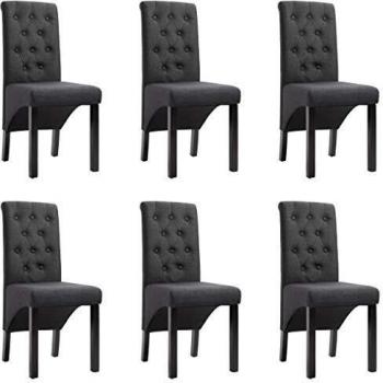 Dining Chair Ensemble – 6 Dark Grey Velvet Seats