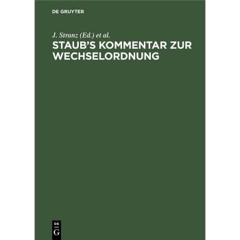 Staub¿s Kommentar zur Wechselordnung